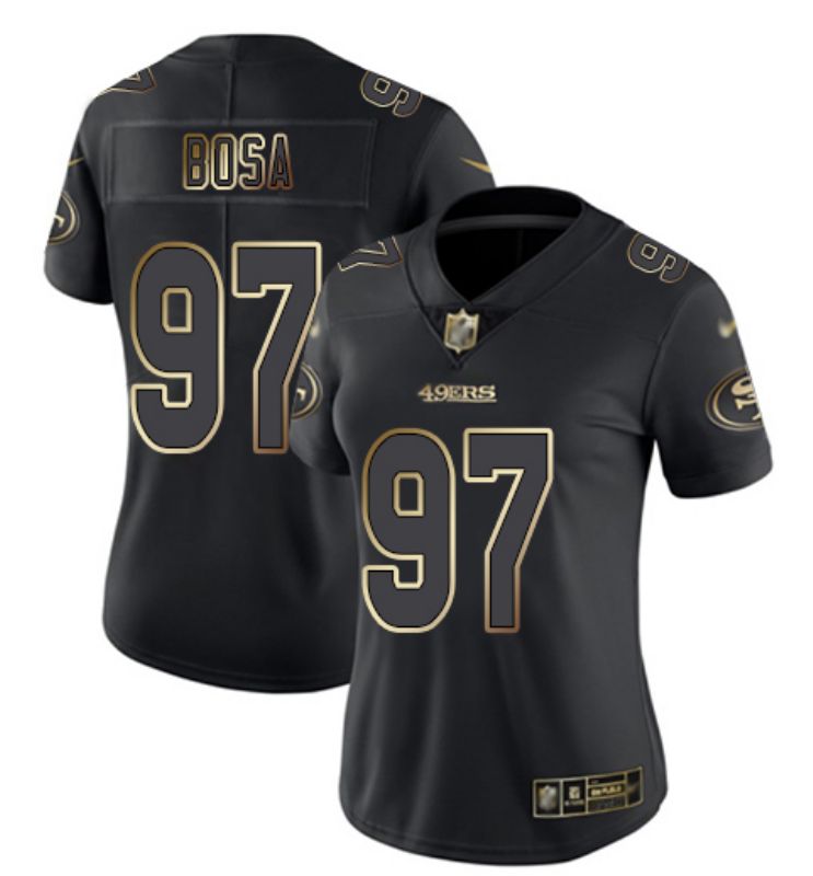 San Francisco 49ers BOSA #97 Black Gold Vapor Limited Women NFL Jersey