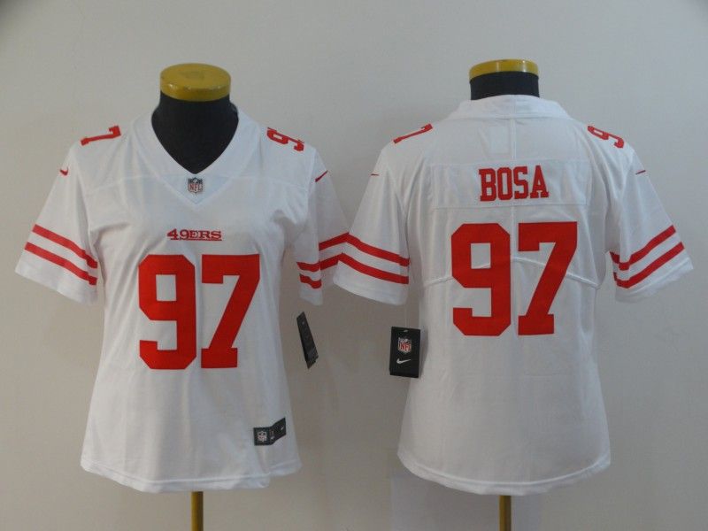 San Francisco 49ers BOSA #97 White Women NFL Jersey