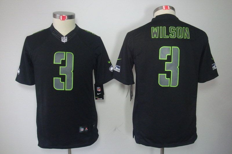 Seattle Seahawks WILSON #3 Black Women NFL Jersey