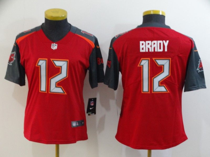 Tampa Bay Buccaneers BRADY #12 Red Women NFL Jersey 02