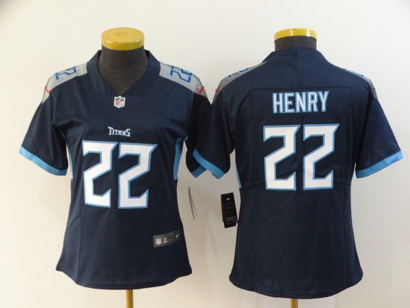 Tennessee Titans HENRY #22 Dark Blue Women NFL Jersey
