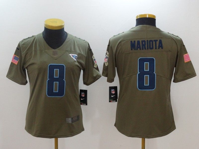Tennessee Titans MARIOTA #8 Olive Salute To Service Women NFL Jersey