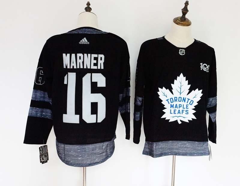 Toronto Maple Leafs MARNER #16 Black 100th Anniversary NHL Jersey