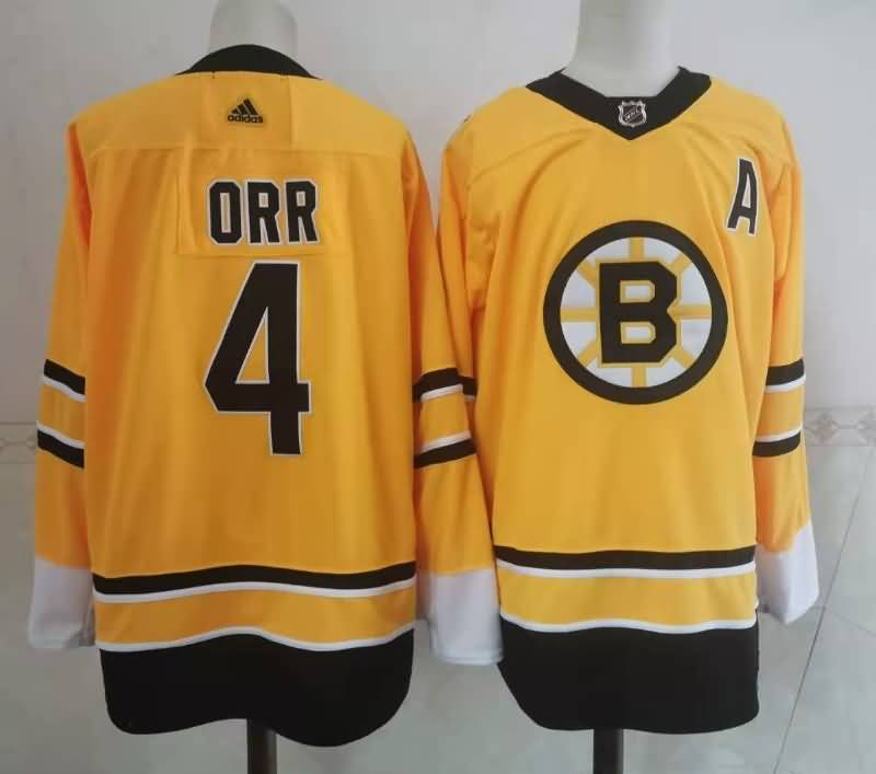 Boston Bruins ORR #4 Yellow NHL Jersey