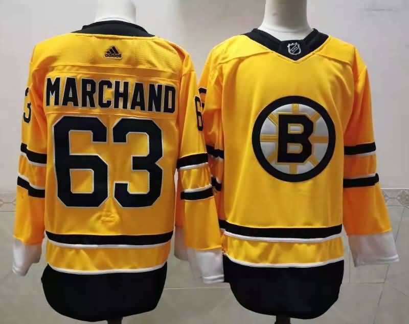 Boston Bruins MARGHAND #63 Yellow NHL Jersey