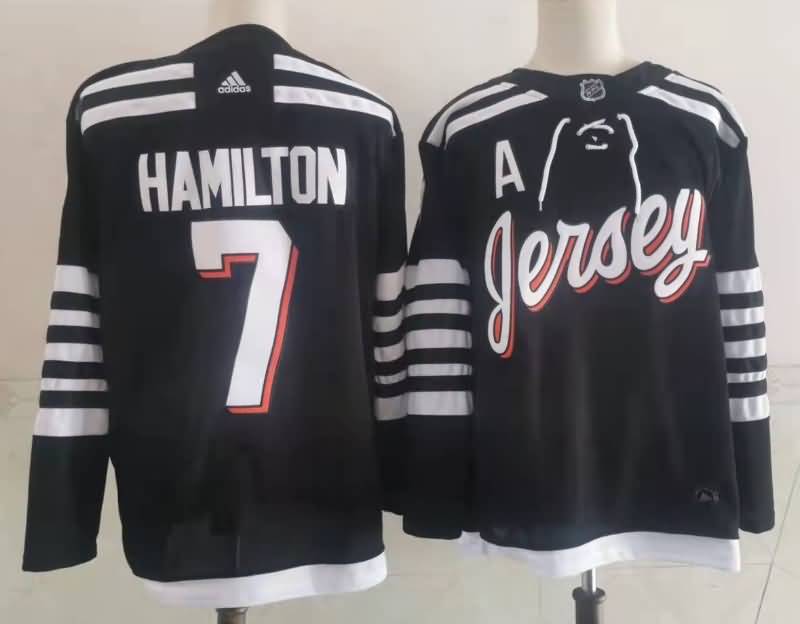 New Jersey Devils HAMILTON #7 Black NHL Jersey