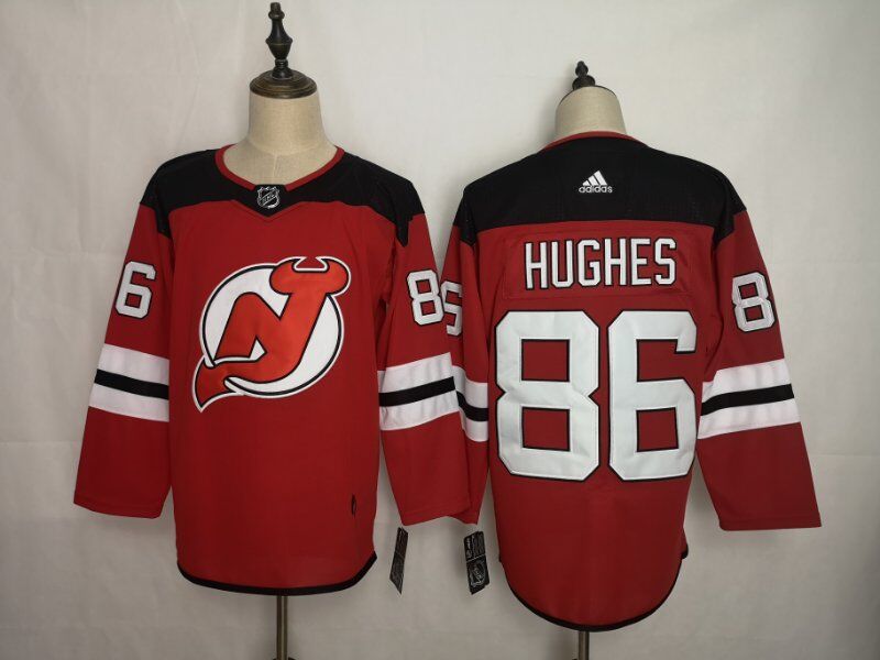 New Jersey Devils HUGHES #86 Red NHL Jersey