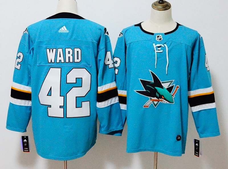 San Jose Sharks WARD #42 Blue NHL Jersey
