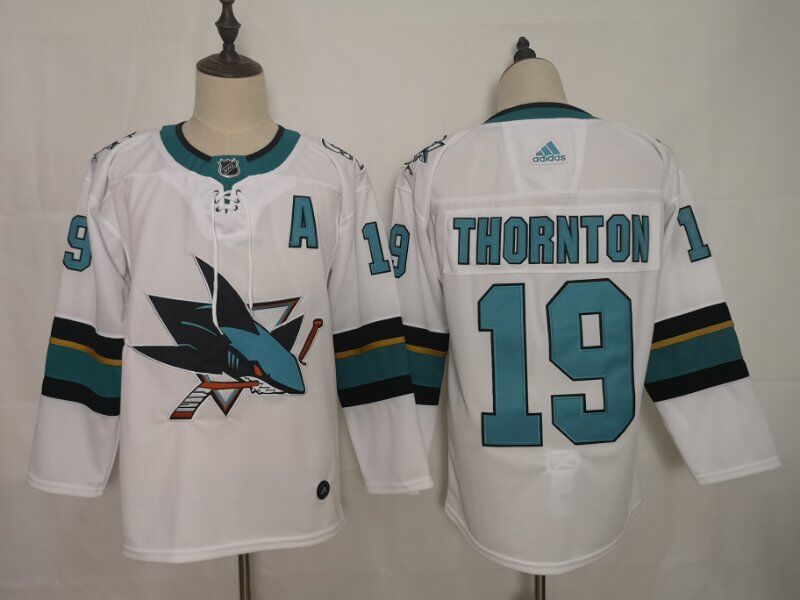San Jose Sharks THORNTON #19 White NHL Jersey