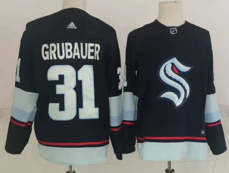 Seattle Kraken GRUBAUER #31 Dark Blue NHL Jersey