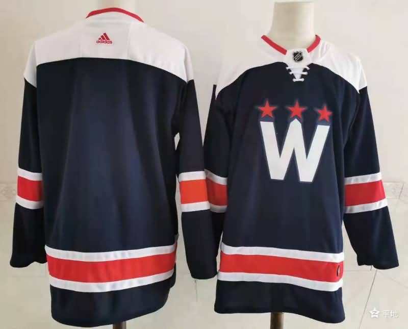 Washington Capitals Custom Dark Blue NHL Jersey 02