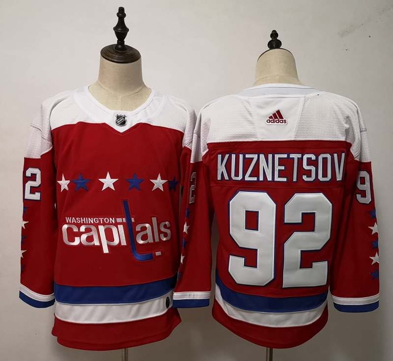 Washington Capitals KUZNETSOV #92 Red NHL Jersey 02