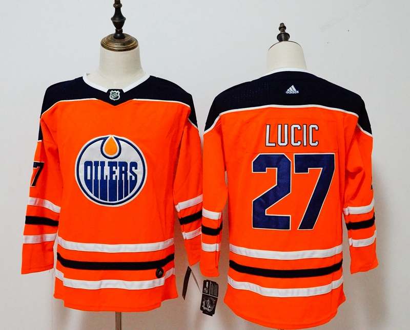 Edmonton Oilers LUCIC #27 Orange Women NHL Jersey