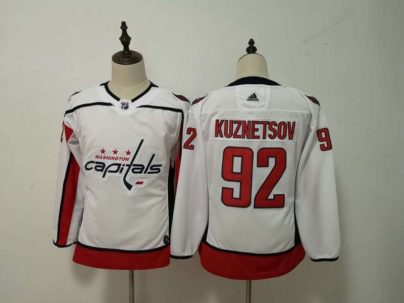 Washington Capitals KUZNETSOV #92 White Women NHL Jersey