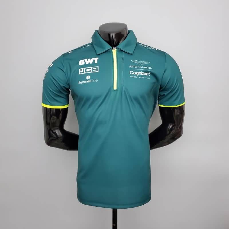 Thailand Quality(AAA) 2021 Aston Martin Green Polo Soccer T-Shirt