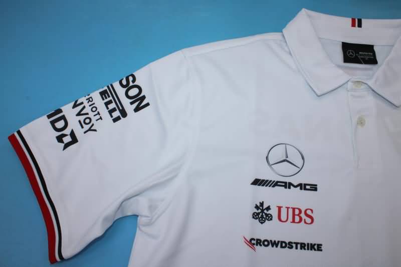 Thailand Quality(AAA) 2021 Mercedes White Polo Soccer T-Shirt