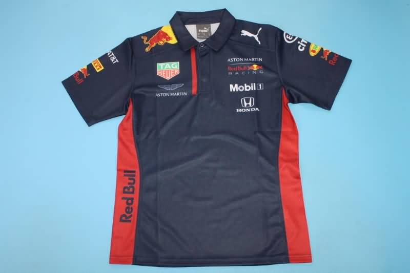 Thailand Quality(AAA) 2021 Red Bull Black Polo Soccer T-Shirt