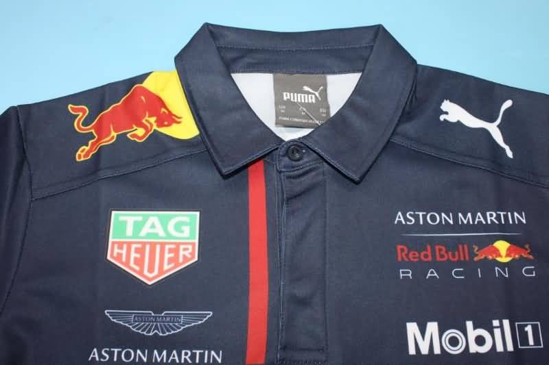 Thailand Quality(AAA) 2021 Red Bull Black Polo Soccer T-Shirt
