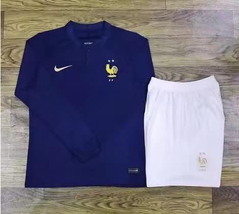 2022 France Home Long Sleeve Soccer Jersey