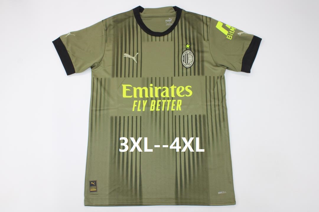 Thailand Quality(AAA) 22/23 AC Milan Third Soccer Jersey (Big Size)