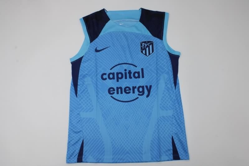 Thailand Quality(AAA) 22/23 Atletico Madrid Blue Vest Soccer Jersey 02