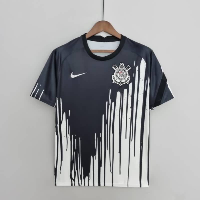 Thailand Quality(AAA) 2022 Corinthians Black White Soccer Jersey(Player)