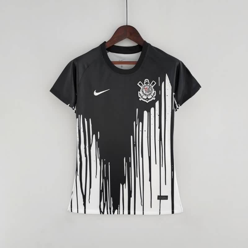 Thailand Quality(AAA) 2022 Corinthians Black White Women Soccer Jersey