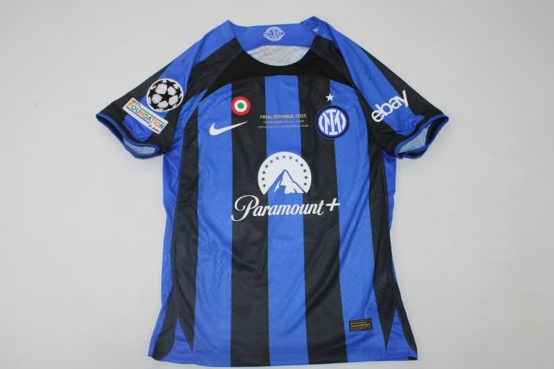 Thailand Quality(AAA) 22/23 Inter Milan Home UCL Final Soccer Jersey