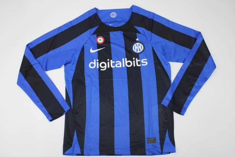Thailand Quality(AAA) 22/23 Inter Milan Home Long Slevee Soccer Jersey