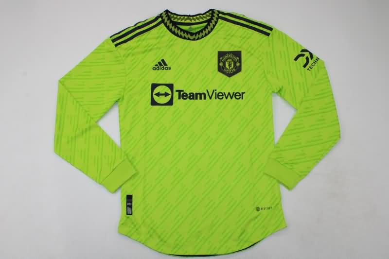 Thailand Quality(AAA) 22/23 Manchester United Third Long Slevee Soccer Jersey (Player)