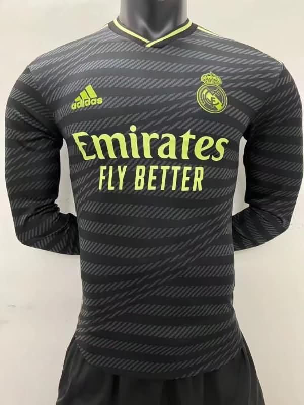 Thailand Quality(AAA) 22/23 Real Madrid Third Long Soccer Jersey(Player)