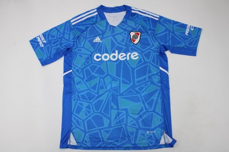 Thailand Quality(AAA) 2022 River Plate Goalkeeper Blue Soccer Jersey