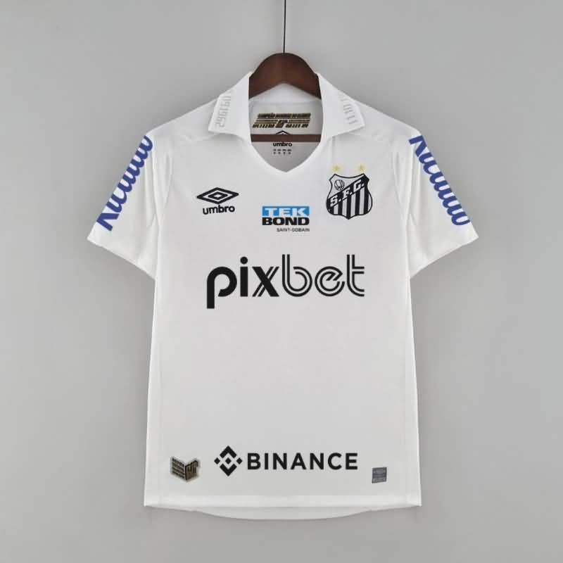 Thailand Quality(AAA) 2022 Santos Home With Sponsers Soccer Jersey