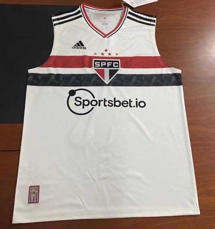 Thailand Quality(AAA) 2022 Sao Paulo White Vest Soccer Jersey