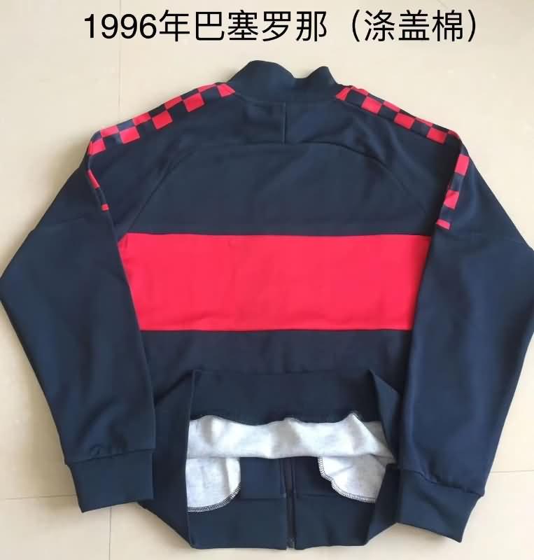 Thailand Quality(AAA) 1996 Barcelona Dark Blue Retro Soccer Jacket