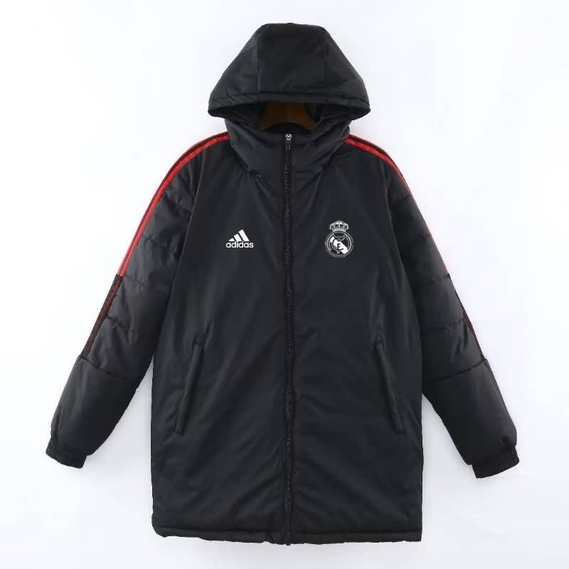 Thailand Quality(AAA) 2022 Real Madrid Black Soccer Cotton Coat