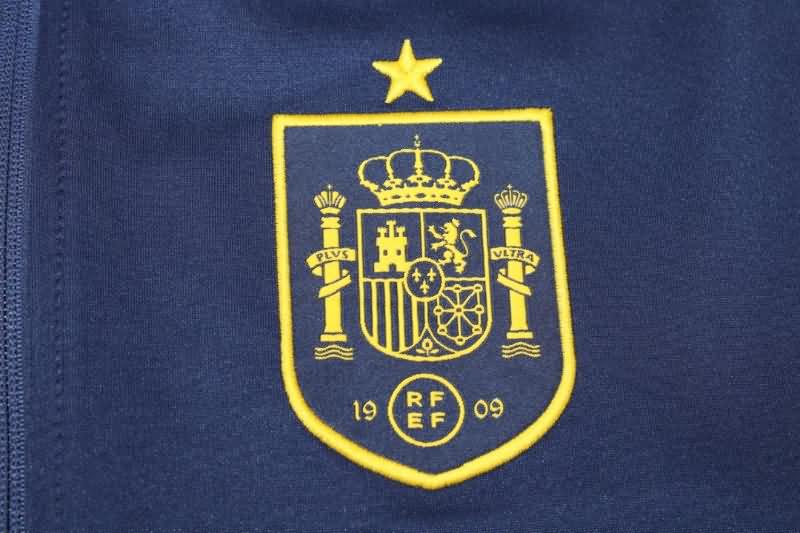 Thailand Quality(AAA) 2022 Spain Dark Blue Soccer Jacket