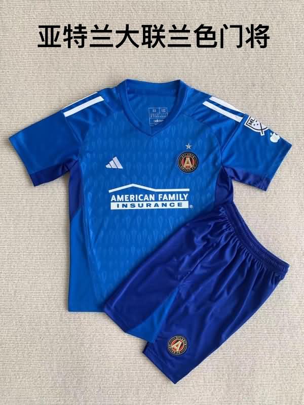 2023 Atlanta United Goalkeeper Blue Kids Soccer Jersey And Shorts