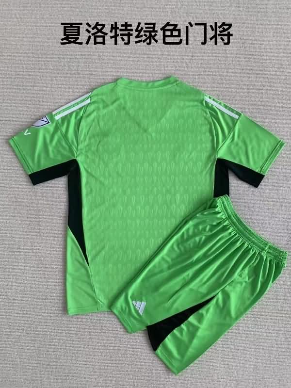 2023 Chapecoense Goalkeeper Green Kids Soccer Jersey And Shorts
