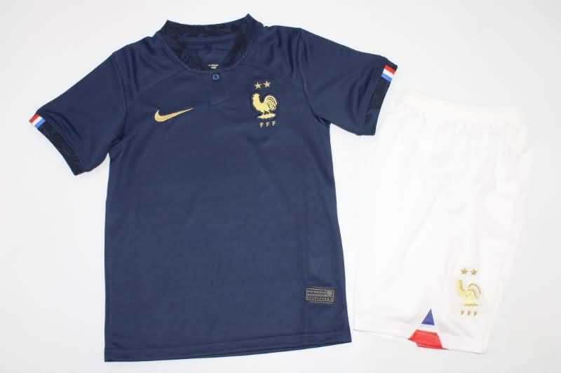 2022 France Home Kids Soccer Jersey And Shorts