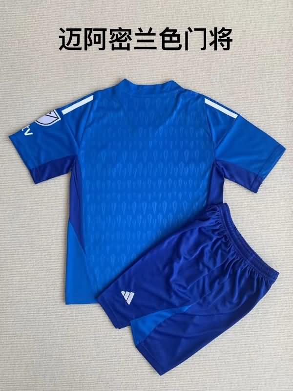 2023 Inter Miami Goalkeeper Blue Kids Soccer Jersey And Shorts