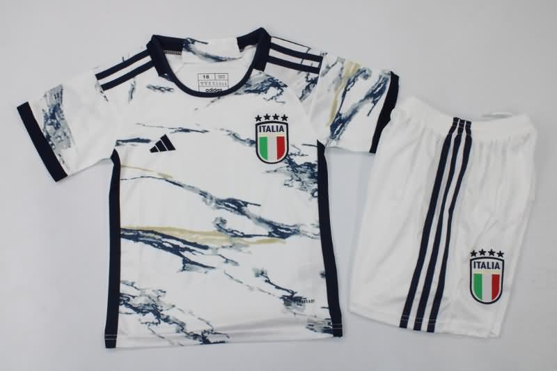 2023 Italy Away Kids Soccer Jersey And Shorts