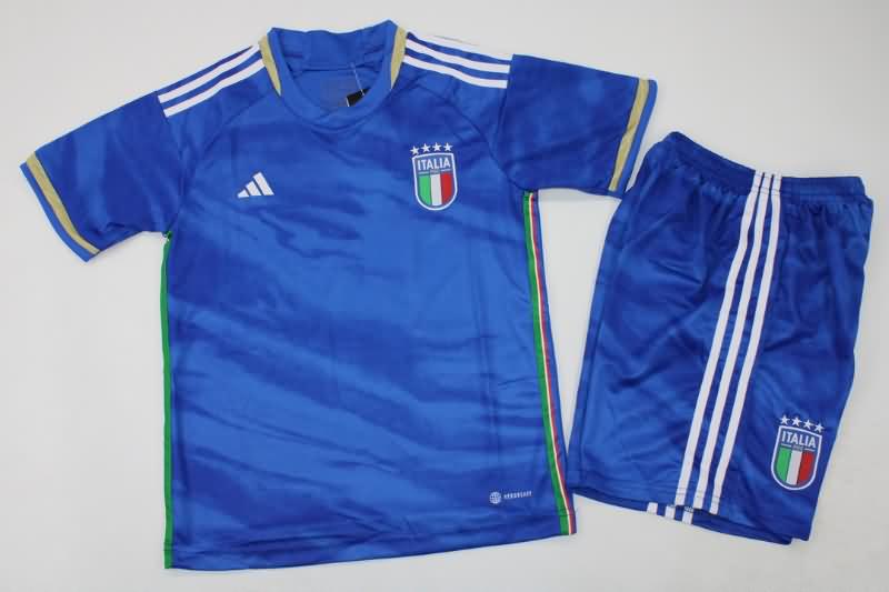2023 Italy Home Kids Soccer Jersey And Shorts