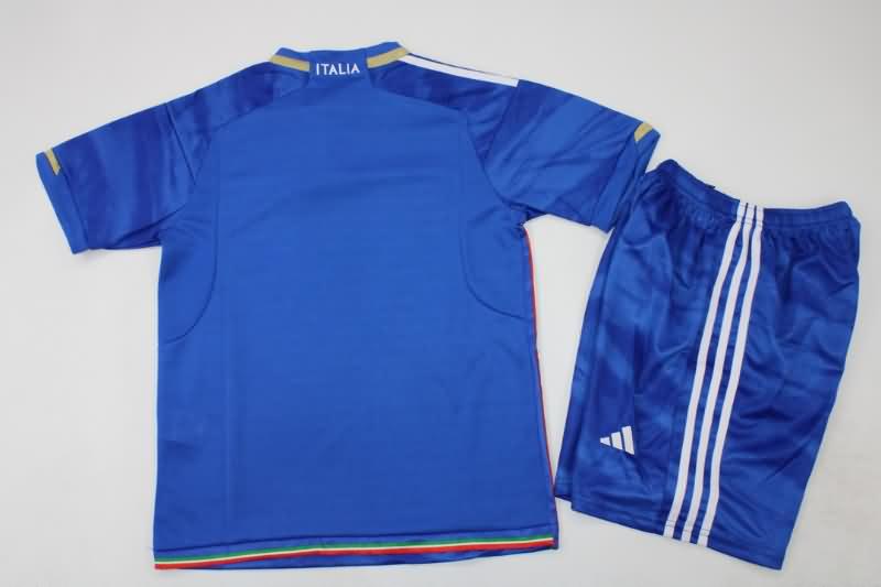 2023 Italy Home Kids Soccer Jersey And Shorts