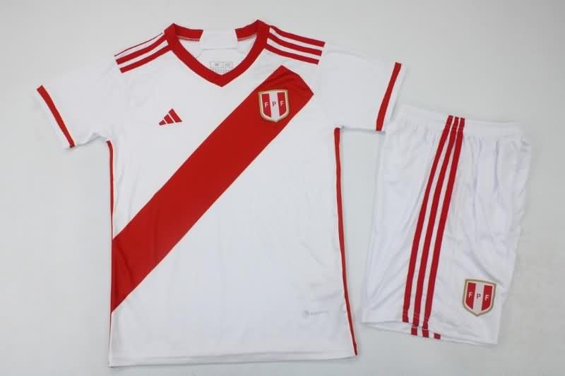 2023 Peru Home Kids Soccer Jersey And Shorts