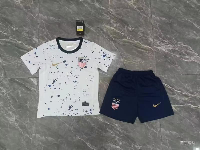 2023 USA Home Kids Soccer Jersey And Shorts
