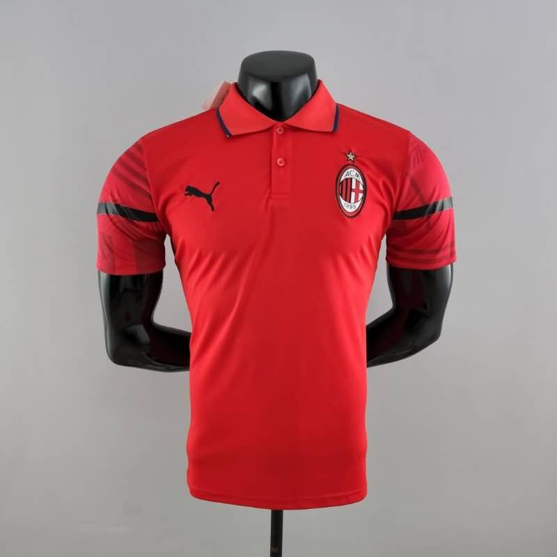 Thailand Quality(AAA) 22/23 AC Milan Red Polo Soccer T-Shirt