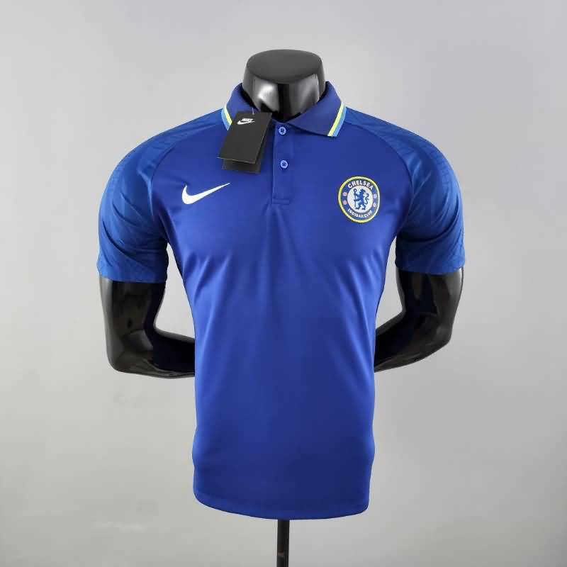 Thailand Quality(AAA) 22/23 Chelsea Blue Polo Soccer T-Shirt