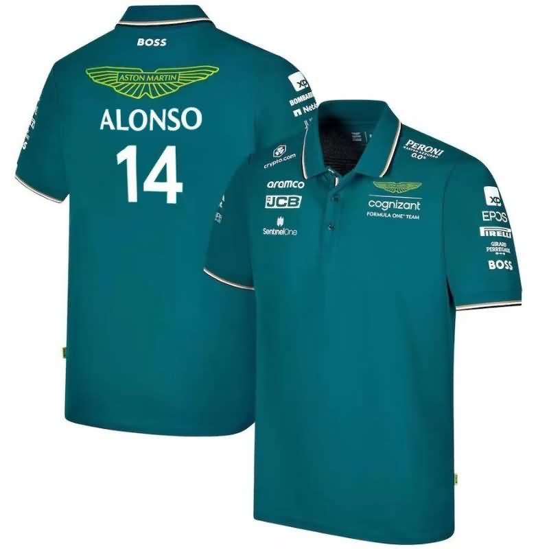 Thailand Quality(AAA) 2023 Aston Martin Green Polo Soccer T-Shirt 02