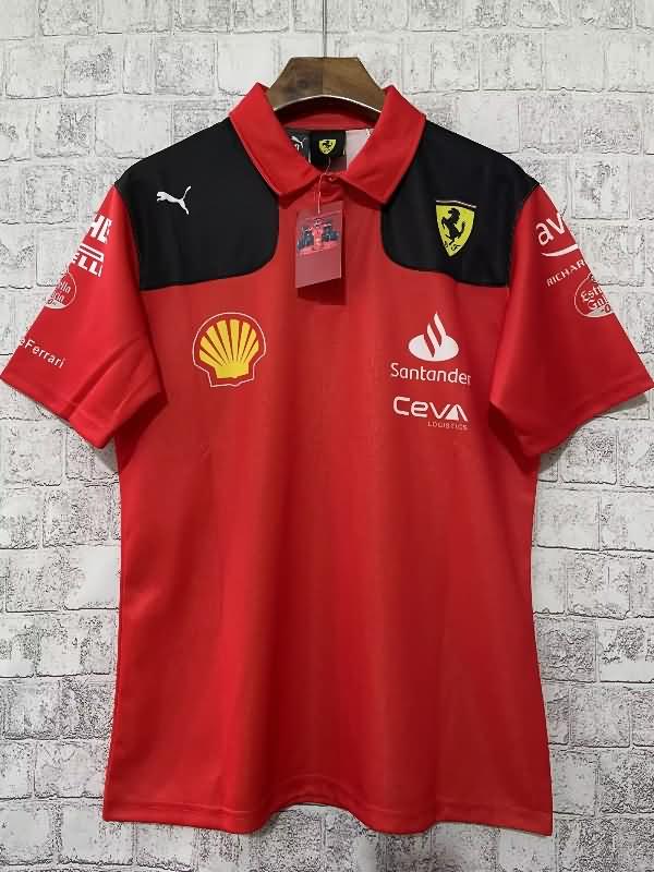 Thailand Quality(AAA) 2023 Ferrari Red Polo Soccer T-Shirt 02